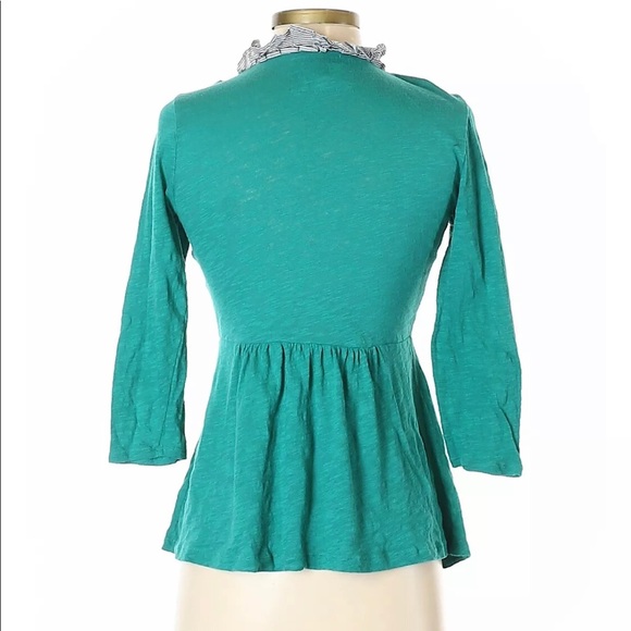 Deletta Anthro Green Short Sleeve Top S - Picture 2 of 2